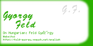 gyorgy feld business card